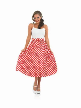 1950s Polka Dot Skirt-Red