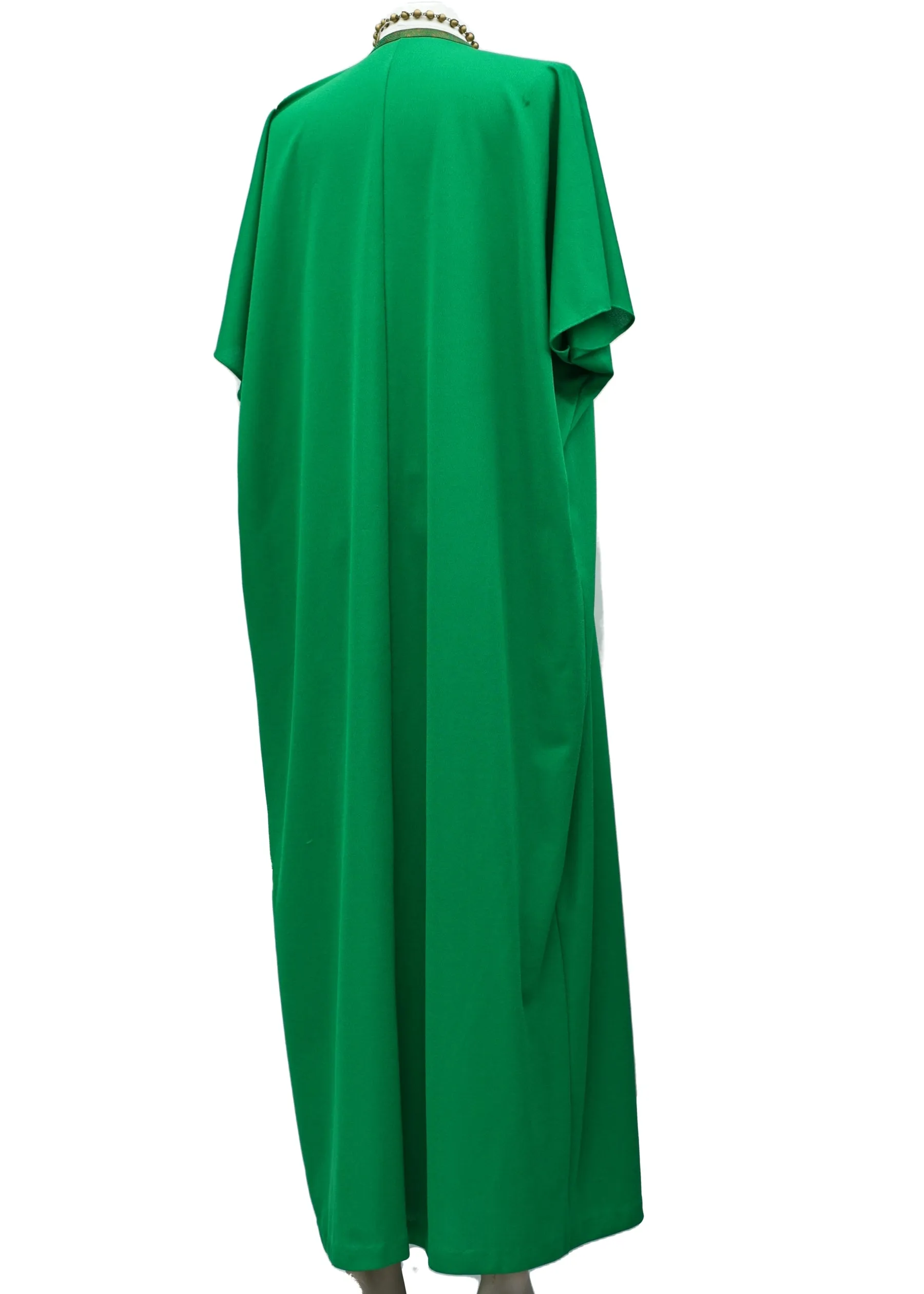 1960s Vintage Green Hostess Kaftan Maxi Dress • Angel Sleeves