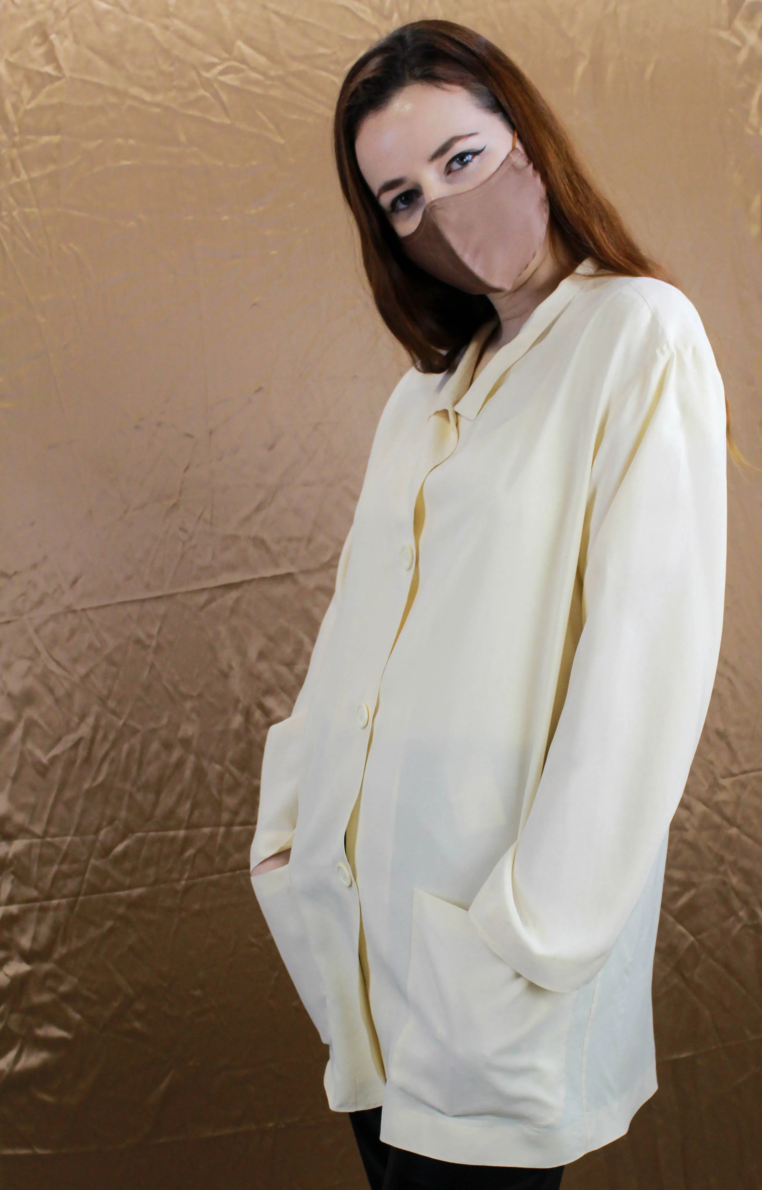 1980s Krizia Cream Silk Shirt-Jacket, Large