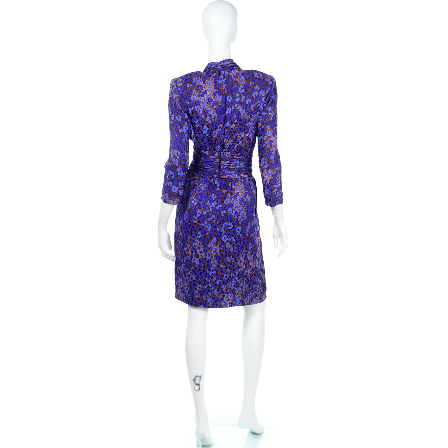 1986 Yves Saint Laurent Blue & Copper Vintage Runway Dress