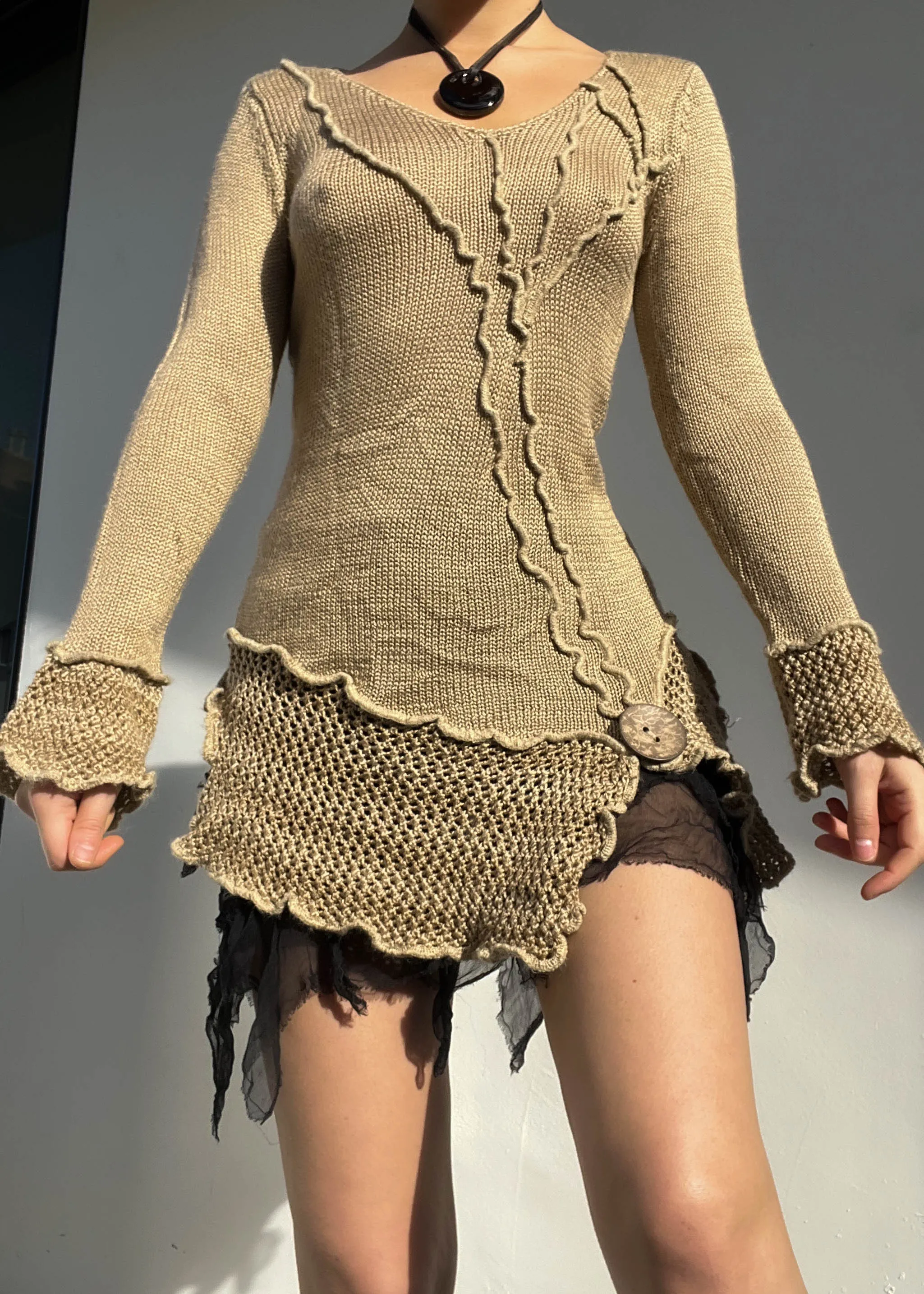 2000's Tan Fairy Knit (M)