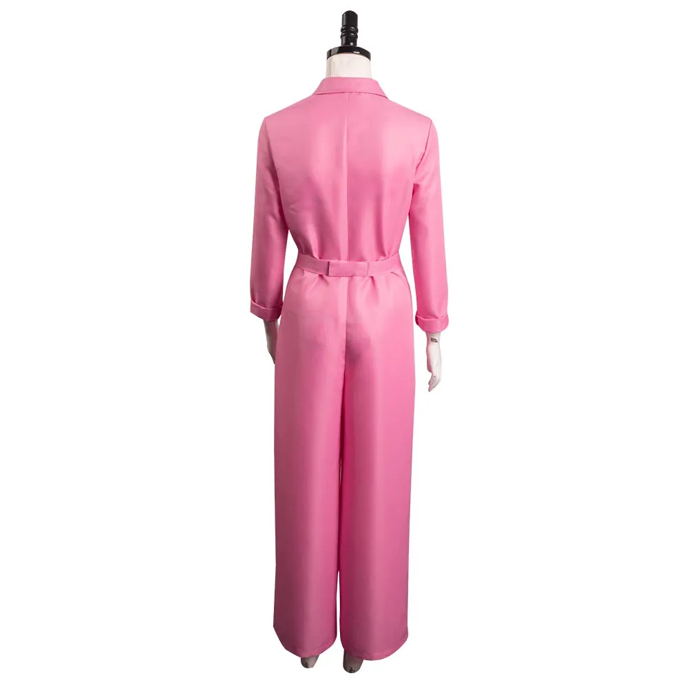 2023 Margot Robbie Pink Jumpsuit Outfits Halloween Carnival Suit Cosplay Costume