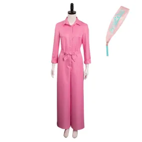 2023 Margot Robbie Pink Jumpsuit Outfits Halloween Carnival Suit Cosplay Costume