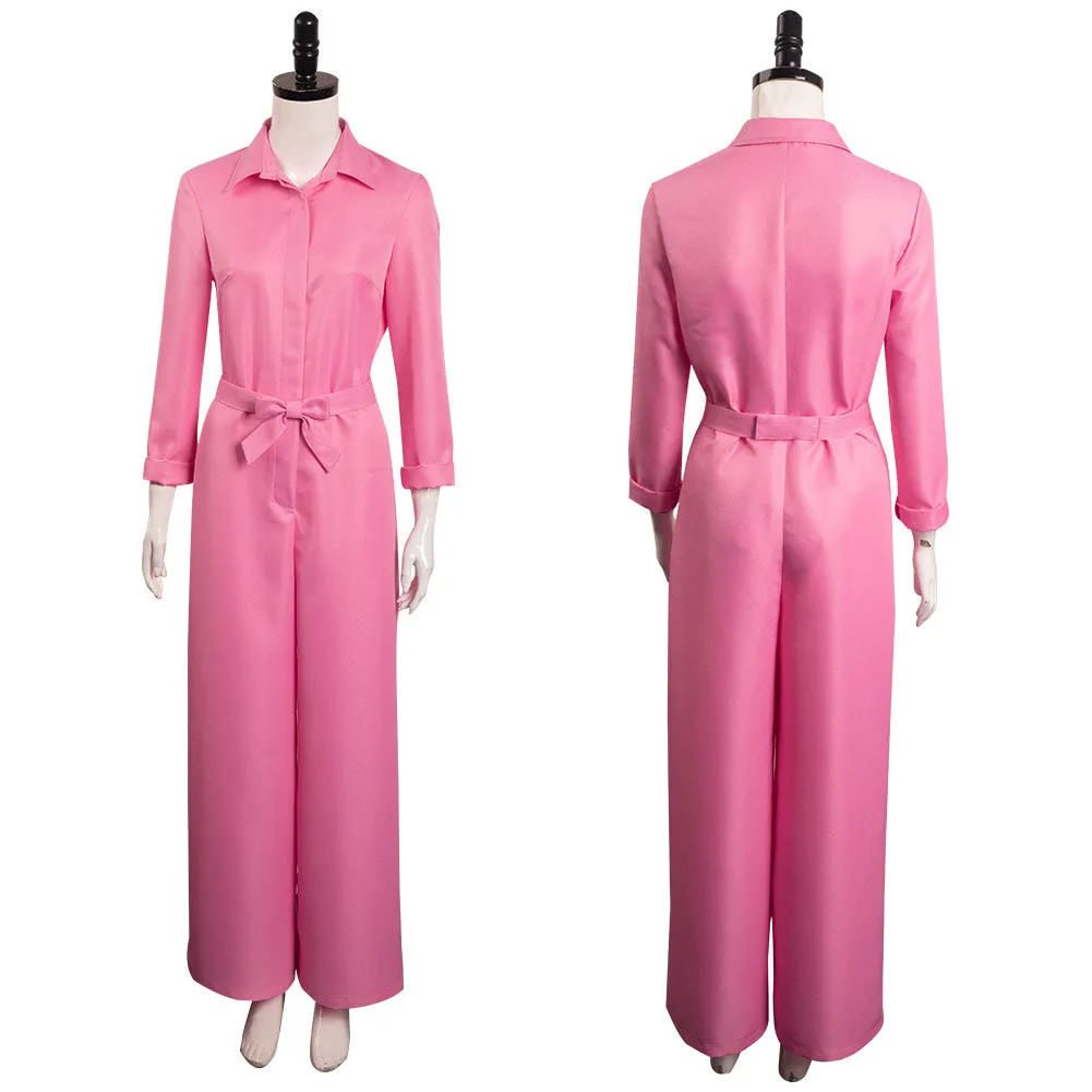 2023 Margot Robbie Pink Jumpsuit Outfits Halloween Carnival Suit Cosplay Costume