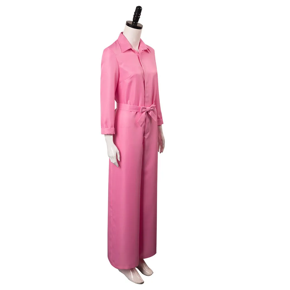 2023 Margot Robbie Pink Jumpsuit Outfits Halloween Carnival Suit Cosplay Costume