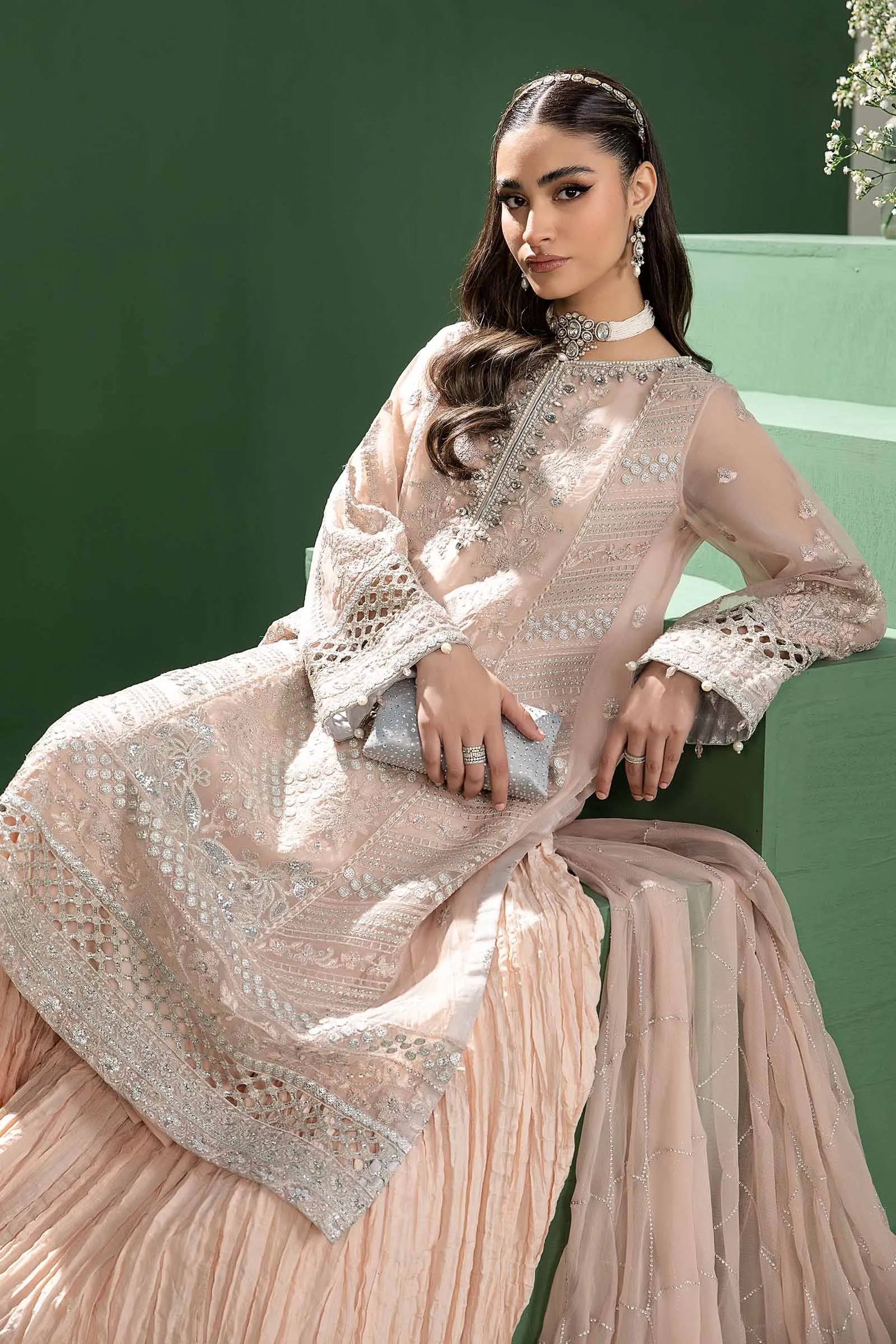 3 Piece Embroidered Organza Suit | SF-W24-18