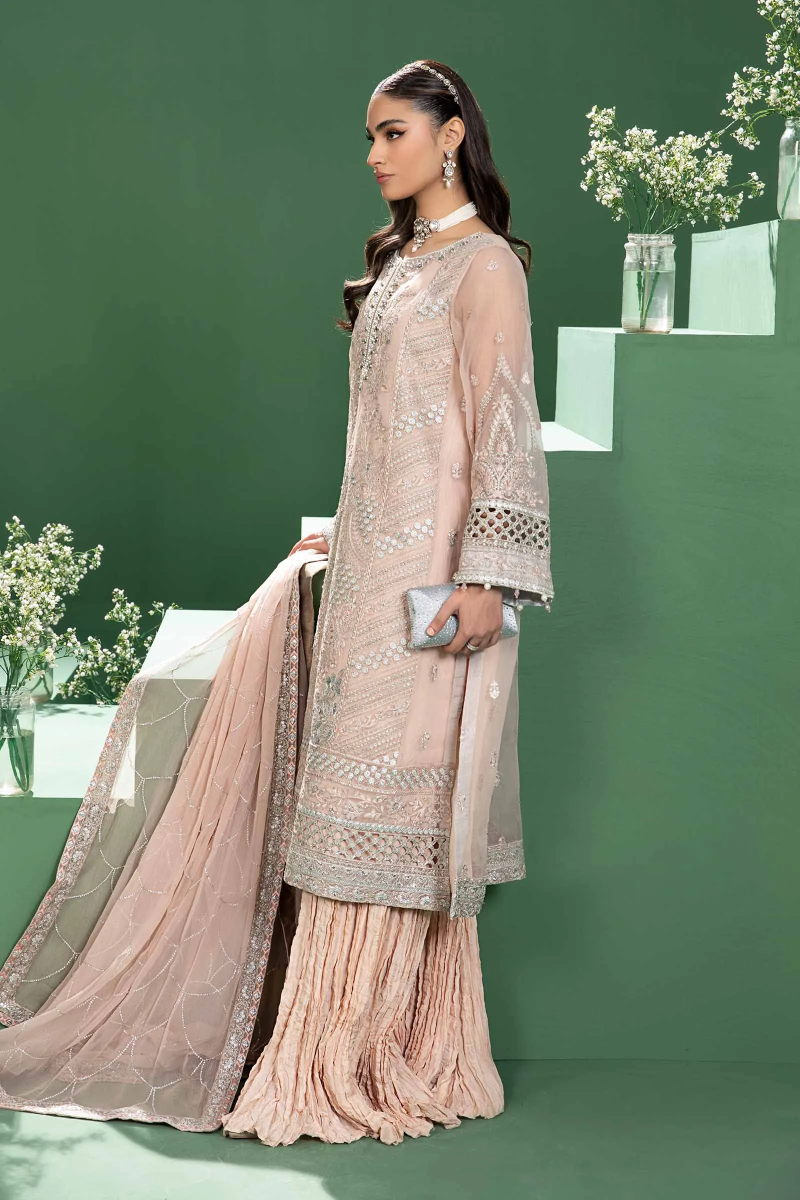 3 Piece Embroidered Organza Suit | SF-W24-18