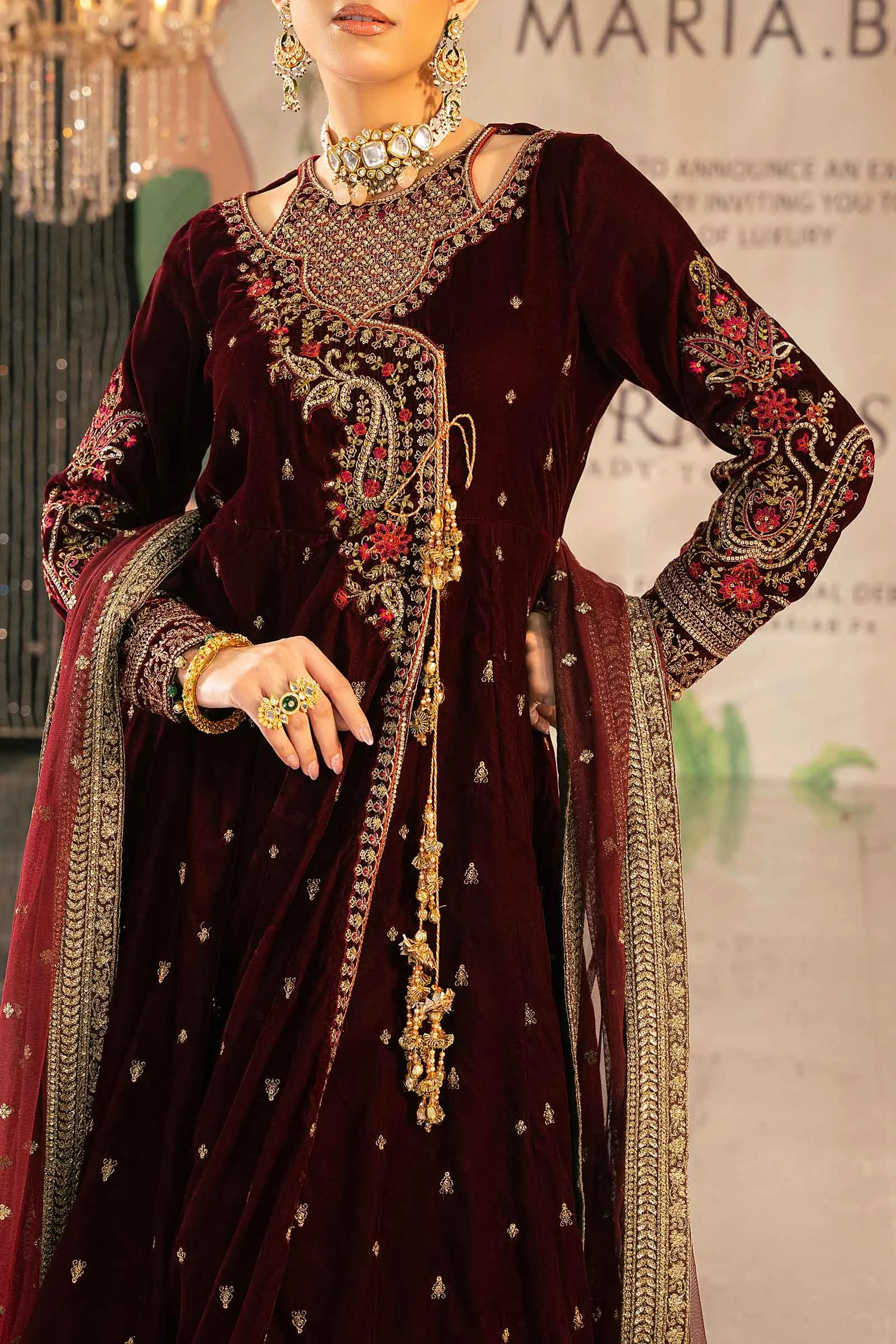 3 Piece Embroidered Velvet Suit | SF-W24-02