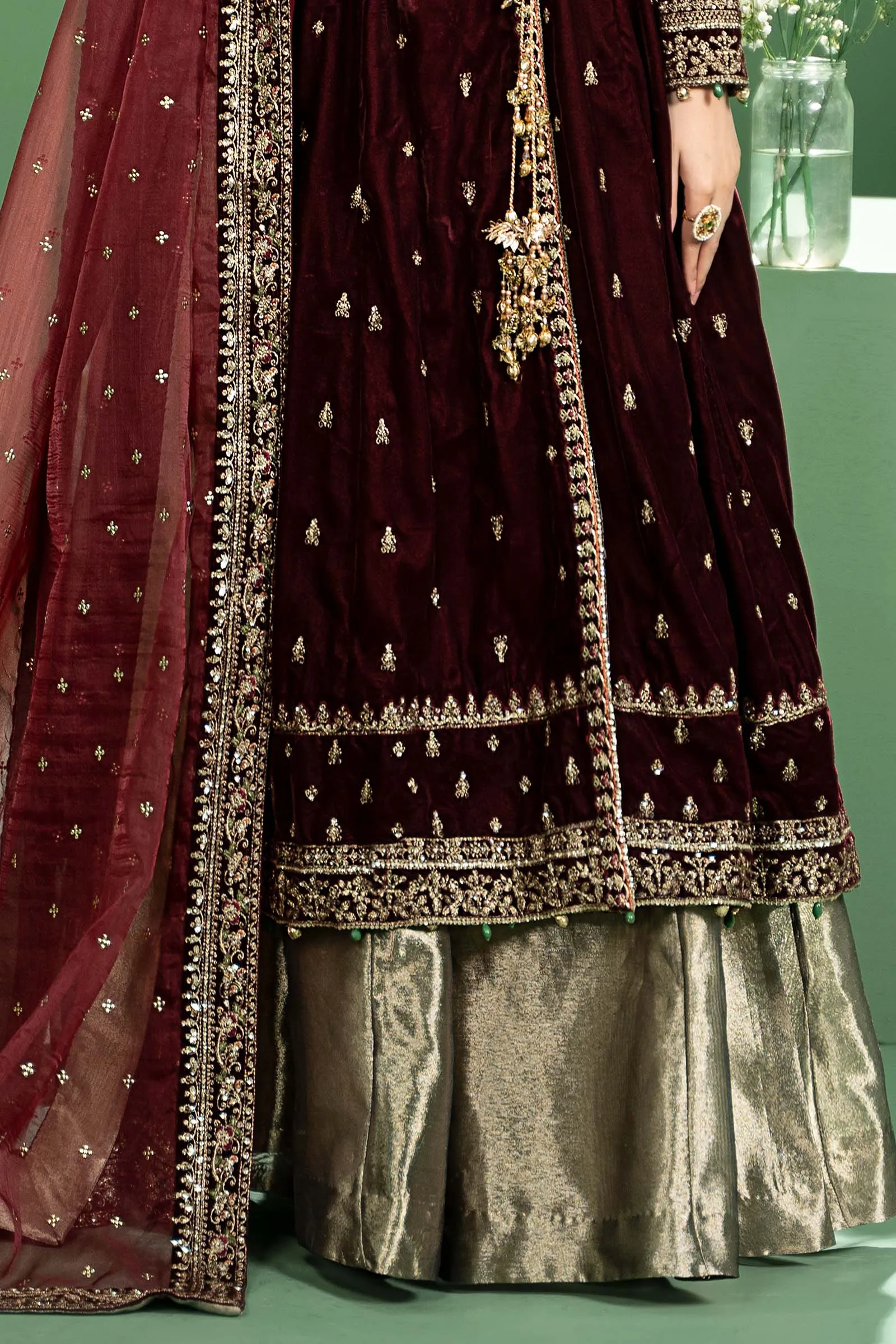 3 Piece Embroidered Velvet Suit | SF-W24-02