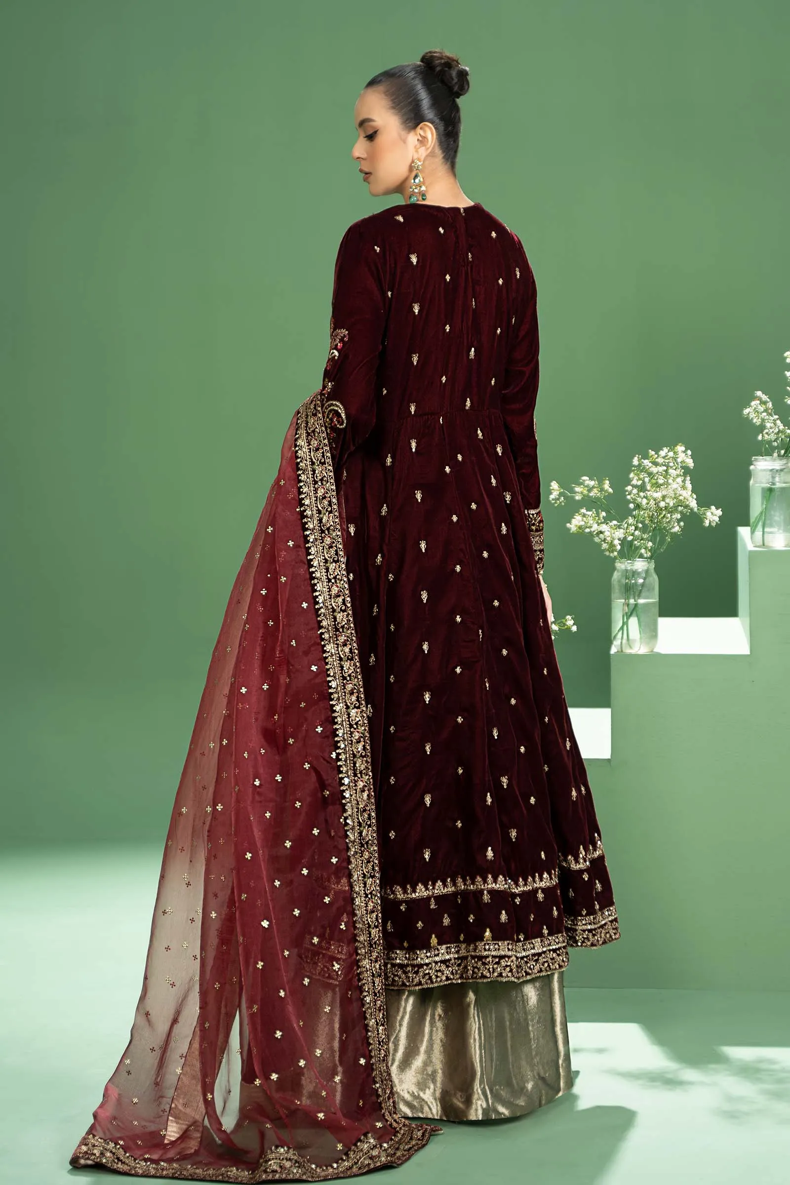 3 Piece Embroidered Velvet Suit | SF-W24-02