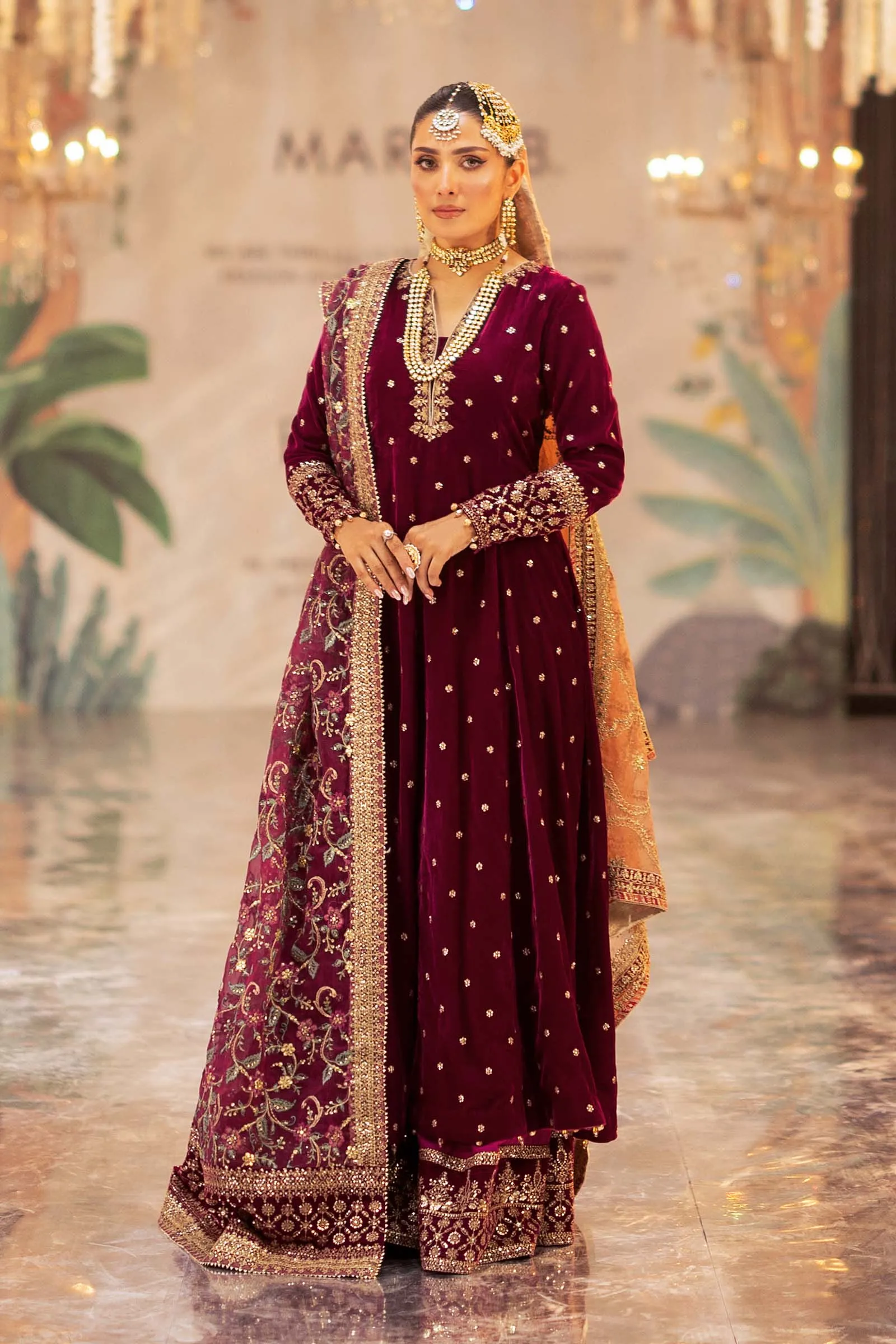 3 Piece Embroidered Velvet Suit | SF-W24-12