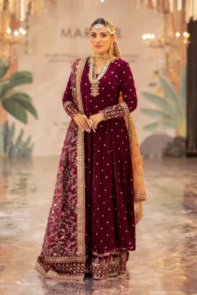 3 Piece Embroidered Velvet Suit | SF-W24-12