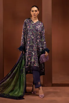 3 Piece Printed Pure Charmeuse Silk Suit | MPS-PF24-05