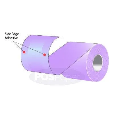 3.125" x 160' MAXStick 15# Direct Thermal "Sticky Paper" (24 rolls/case) - Side-Edge Adhesive - Violet