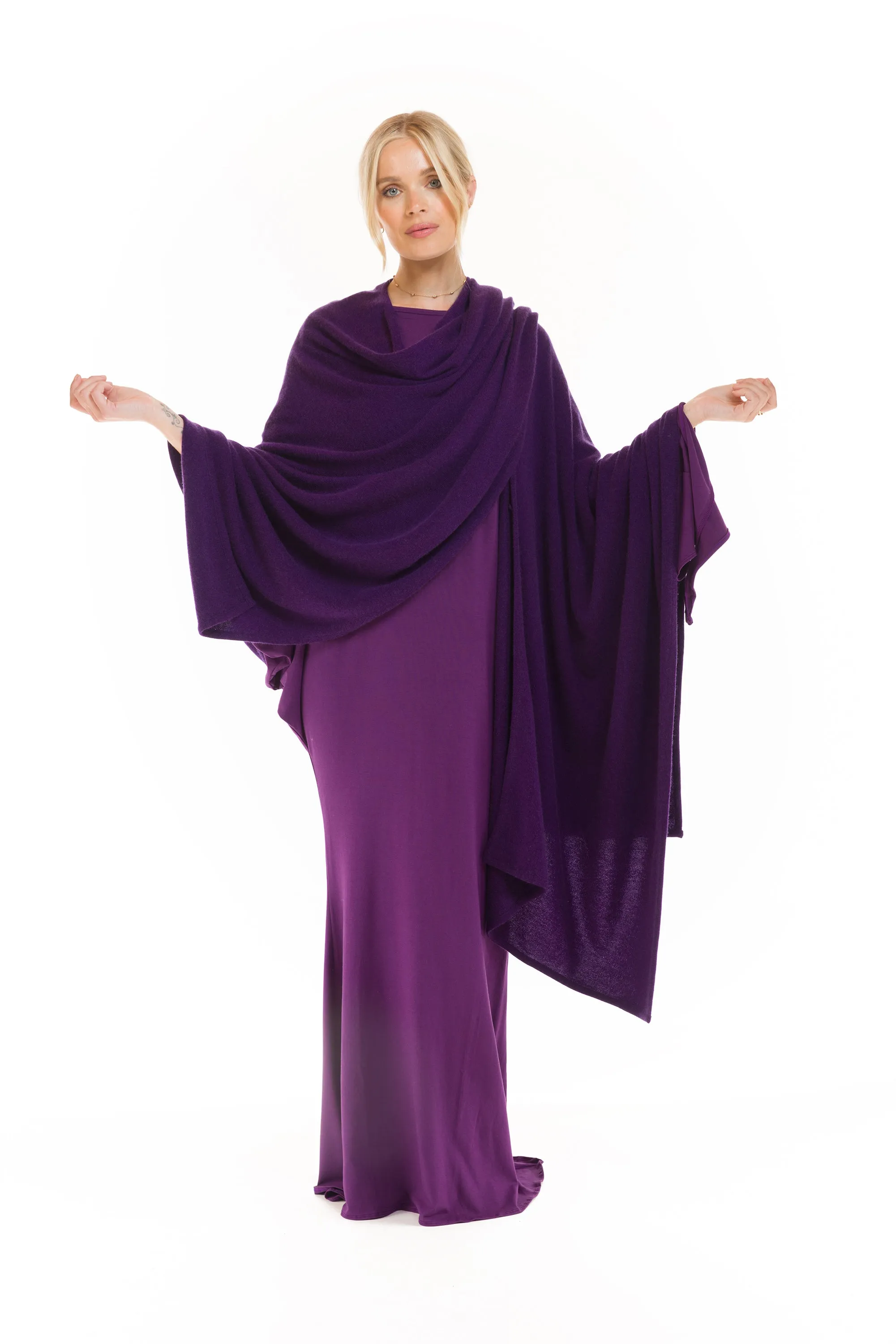 4 PLY AVALON CASHMERE CAPE PURPLE