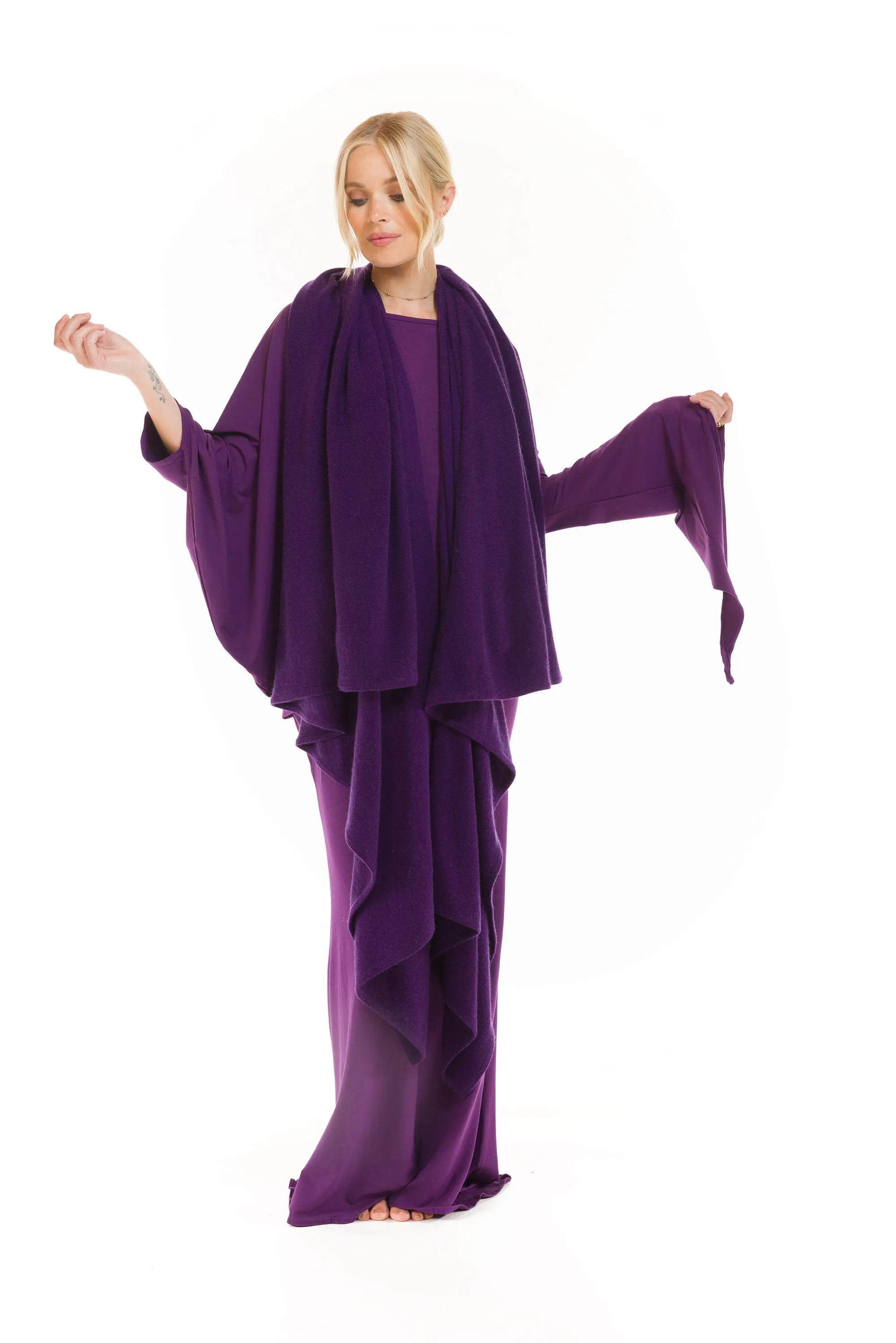 4 PLY AVALON CASHMERE CAPE PURPLE