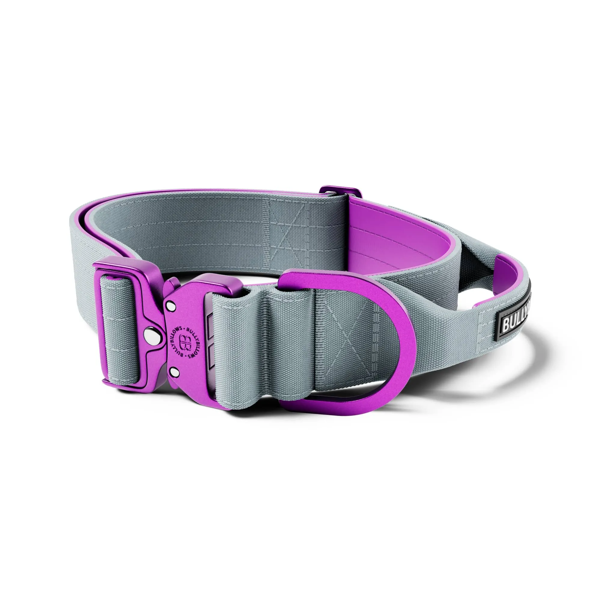 5cm Lighter Combat® Collar | With Handle Secure Clip - Purple x Metal Grey