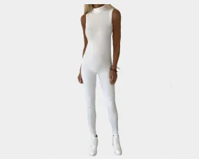 91 White One Piece Sleek Jumpsuit- The Milano