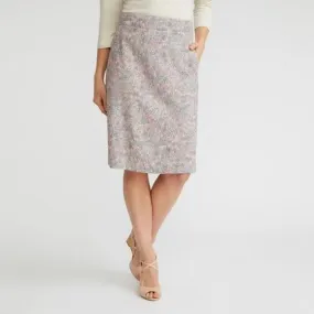 A-Line Clematis Garden Print Linen Skirt