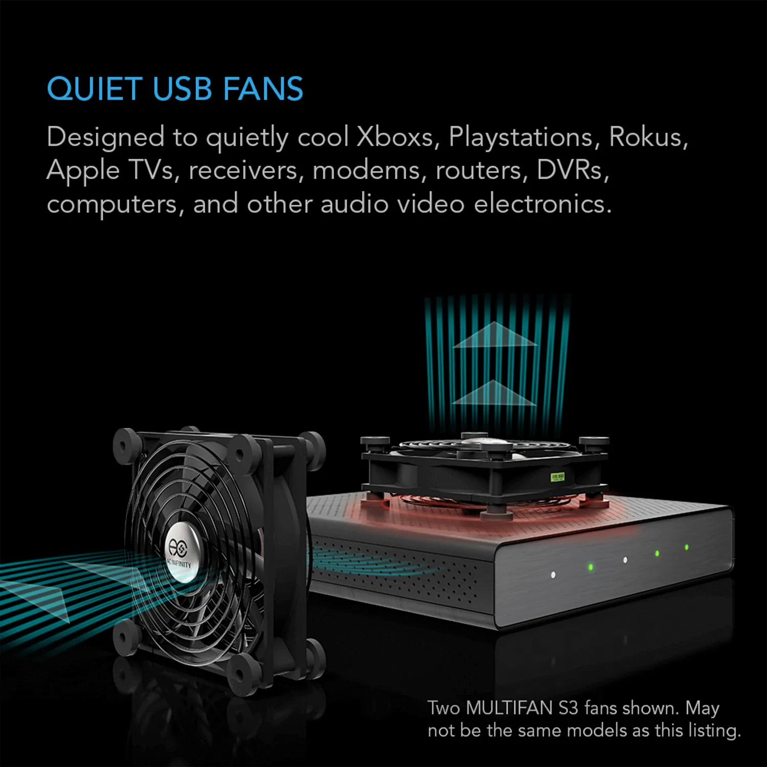 AC Infinity MULTIFAN S3, Quiet USB Cooling Fan, 120mm