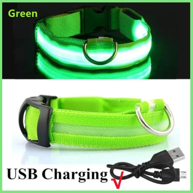 Adjustable LED Glowing Dog Collar