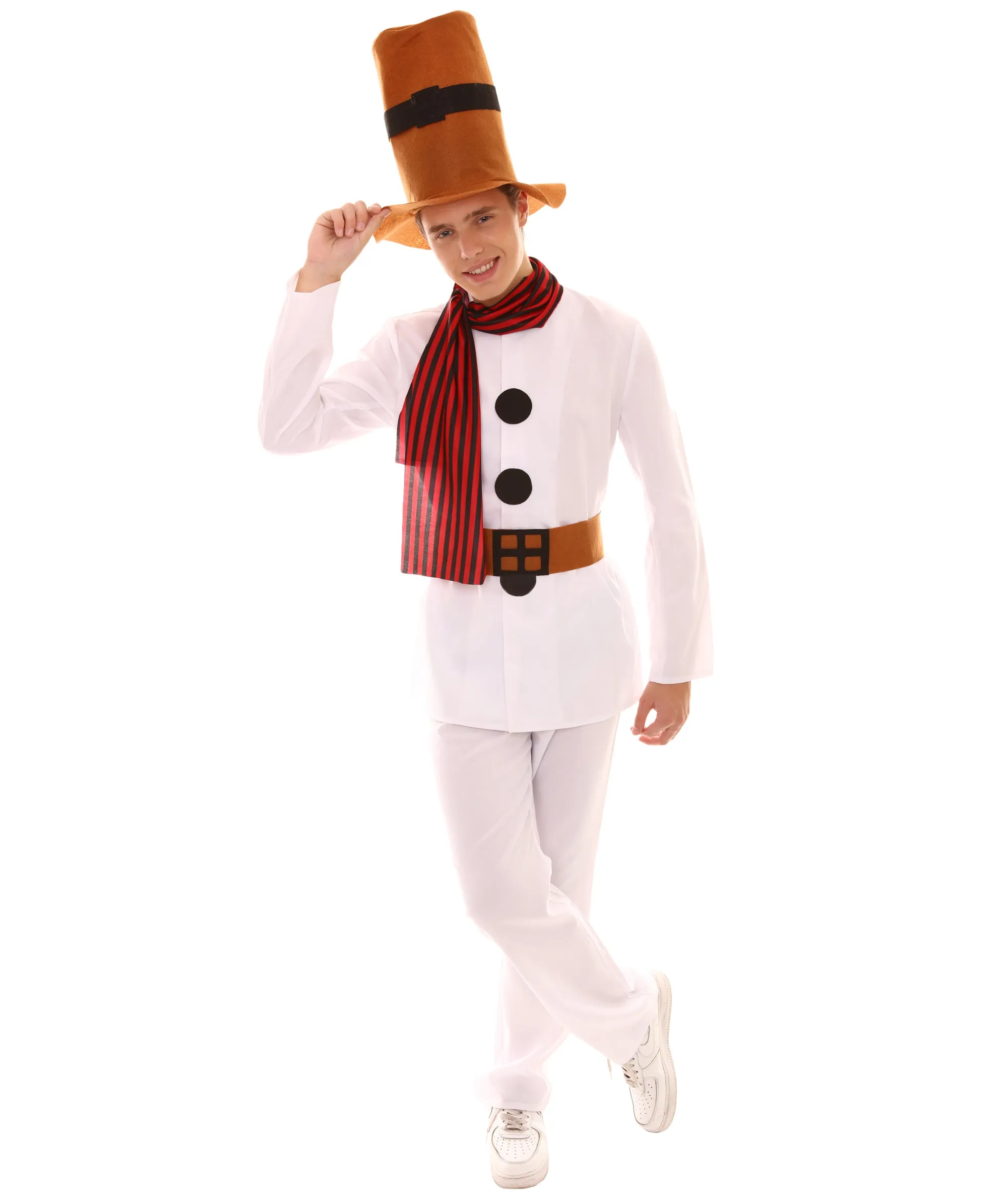 Adult Men's Mr Snowman Costume | White Halloween Costumes