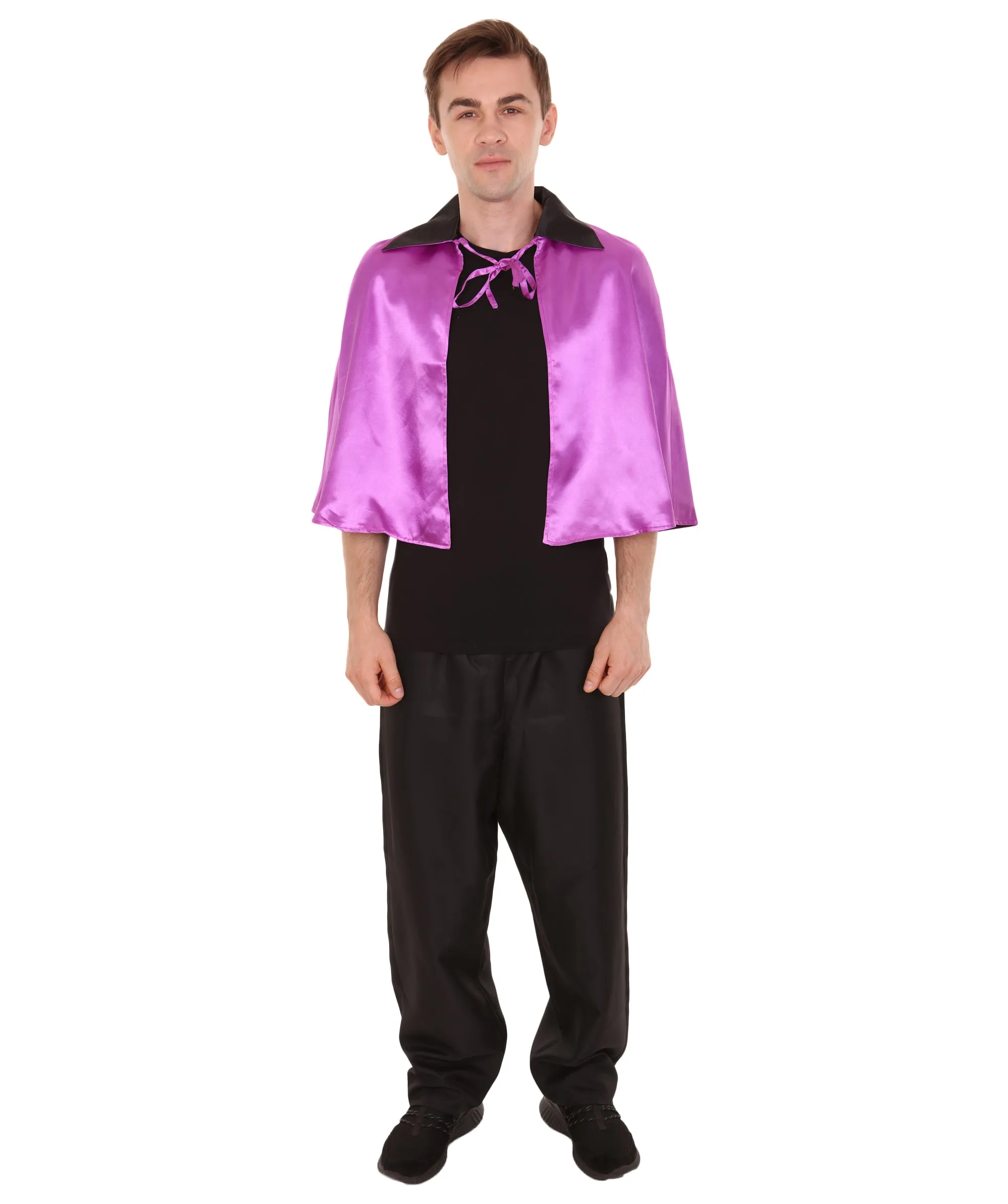 Adult Men's Vampire Cape | Light Purple & Black Halloween Costume