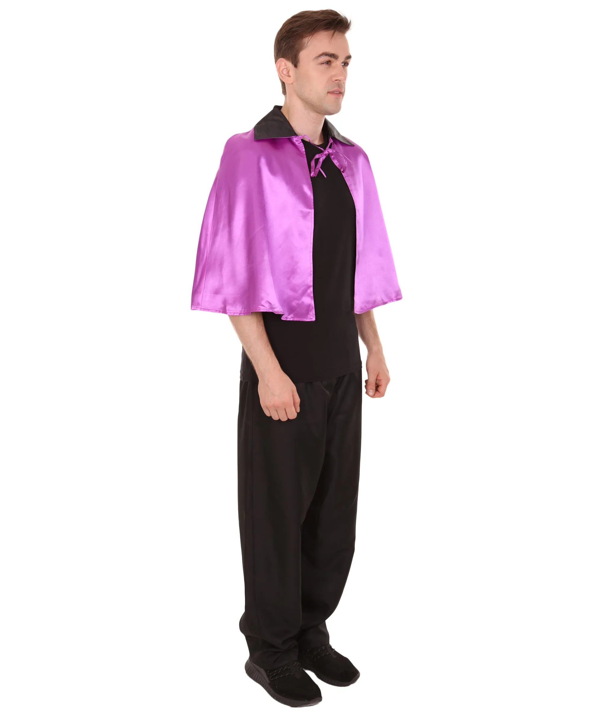 Adult Men's Vampire Cape | Light Purple & Black Halloween Costume