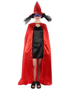 Adult Women Vampire Cape Costume | Red & Black Halloween Costume