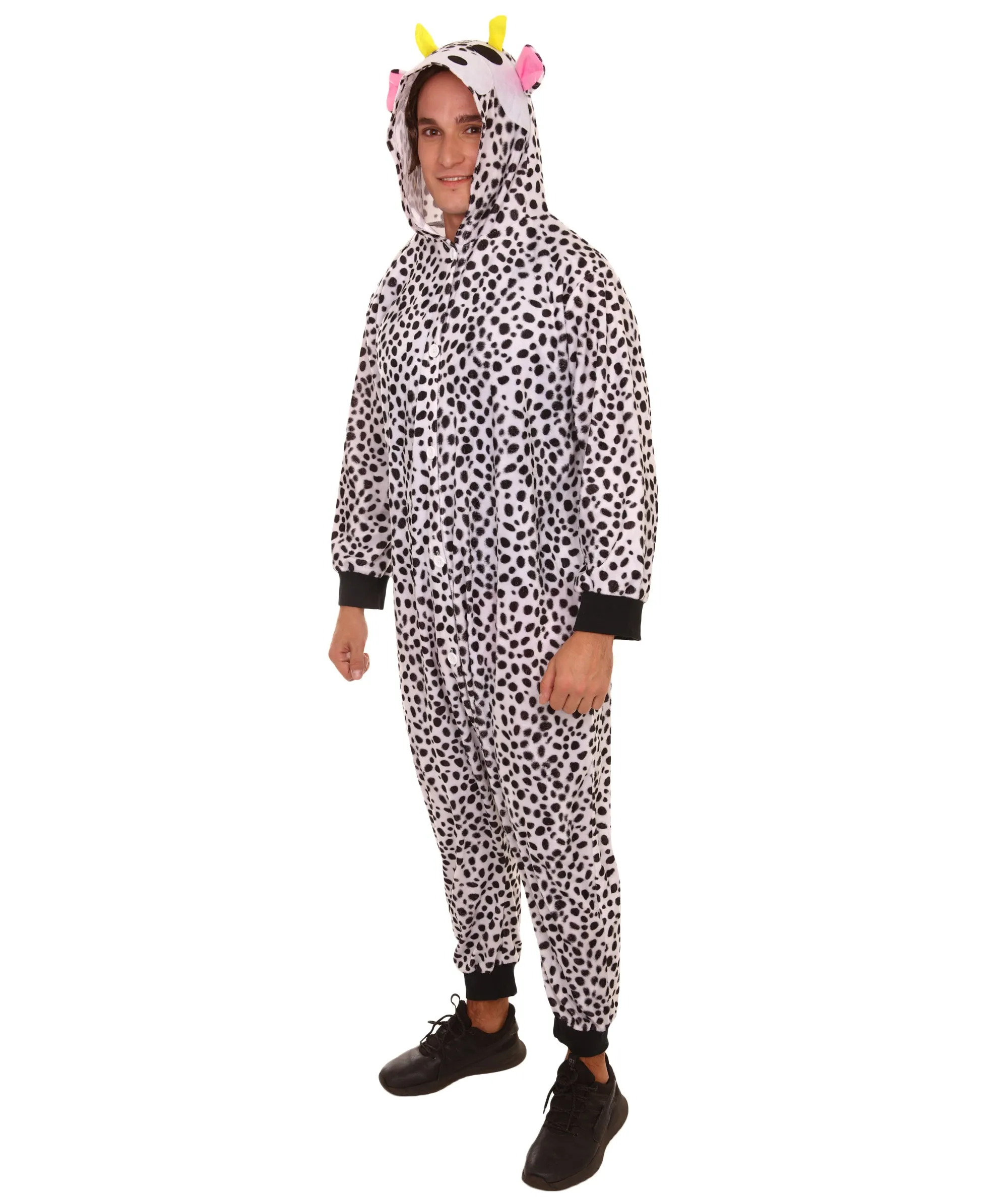 Adult Women's Cow Jumpsuit | Black and White Halloween Costume