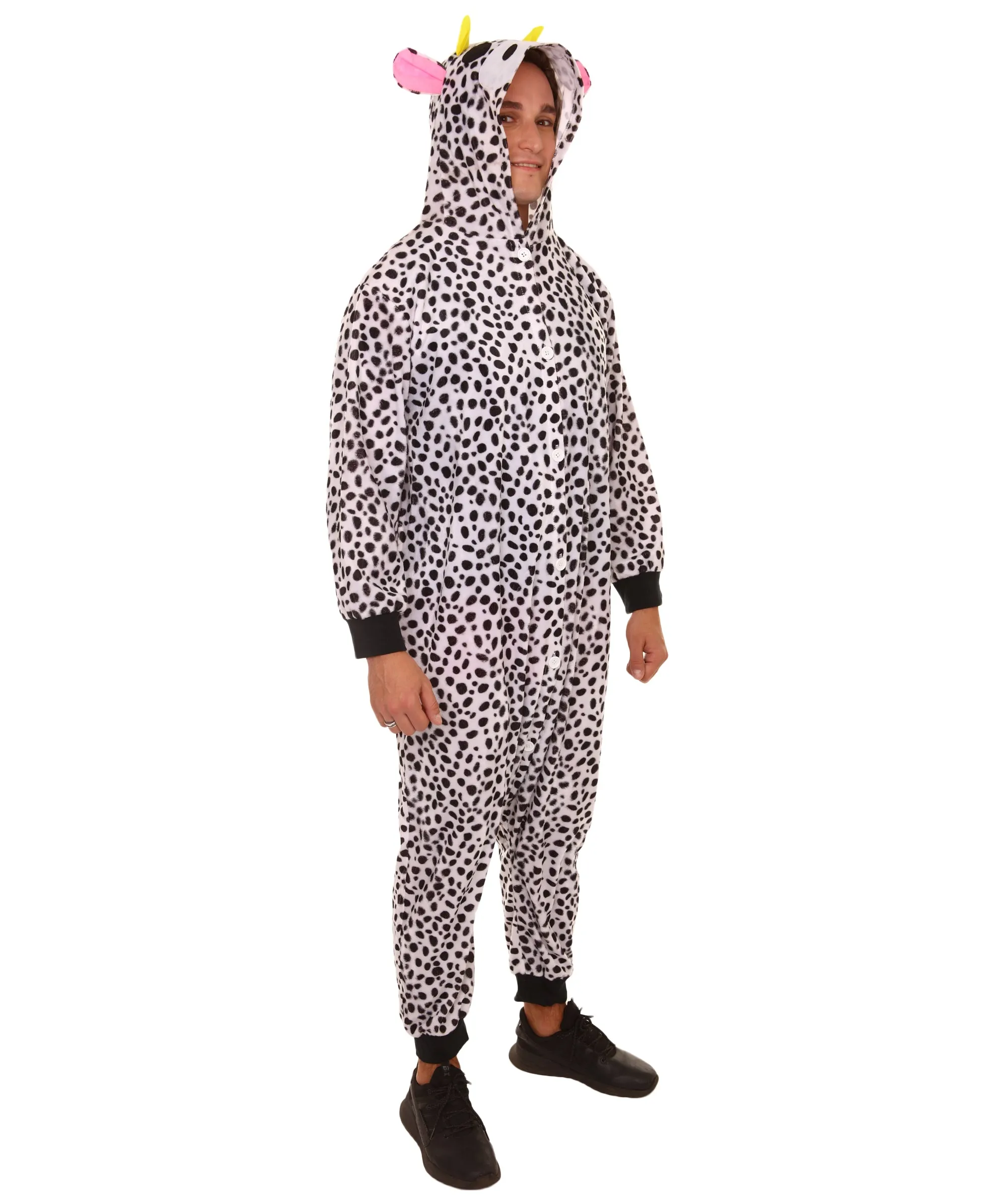 Adult Women's Cow Jumpsuit | Black and White Halloween Costume