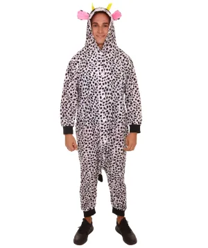 Adult Women's Cow Jumpsuit | Black and White Halloween Costume