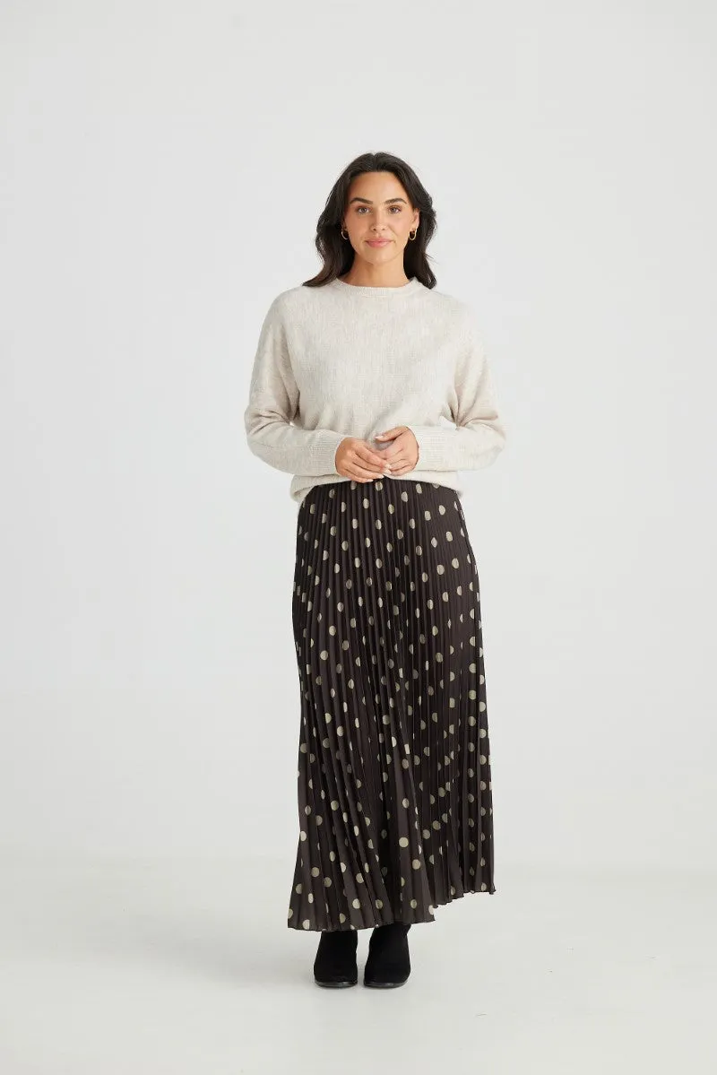 Alias Pleated Skirt in Stone Spot BT24194-3 by Brave   True