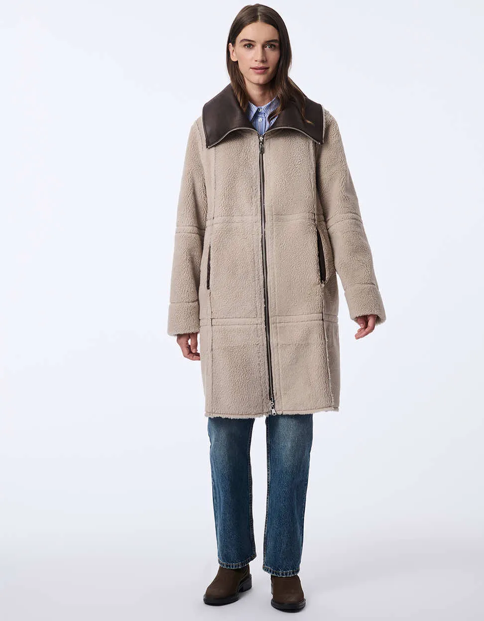 Alpine Whisper Teddy and Faux Leather Reversible Coat