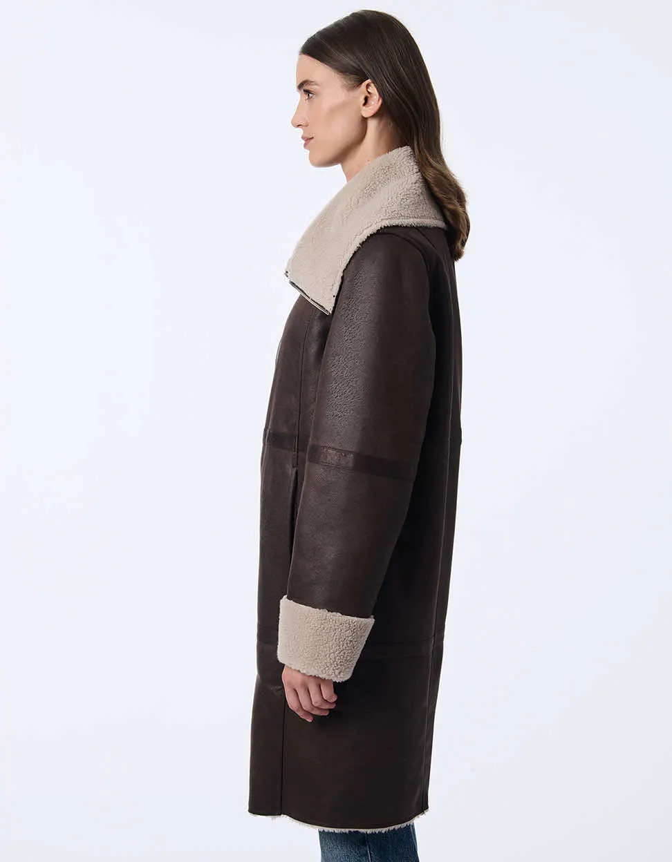 Alpine Whisper Teddy and Faux Leather Reversible Coat