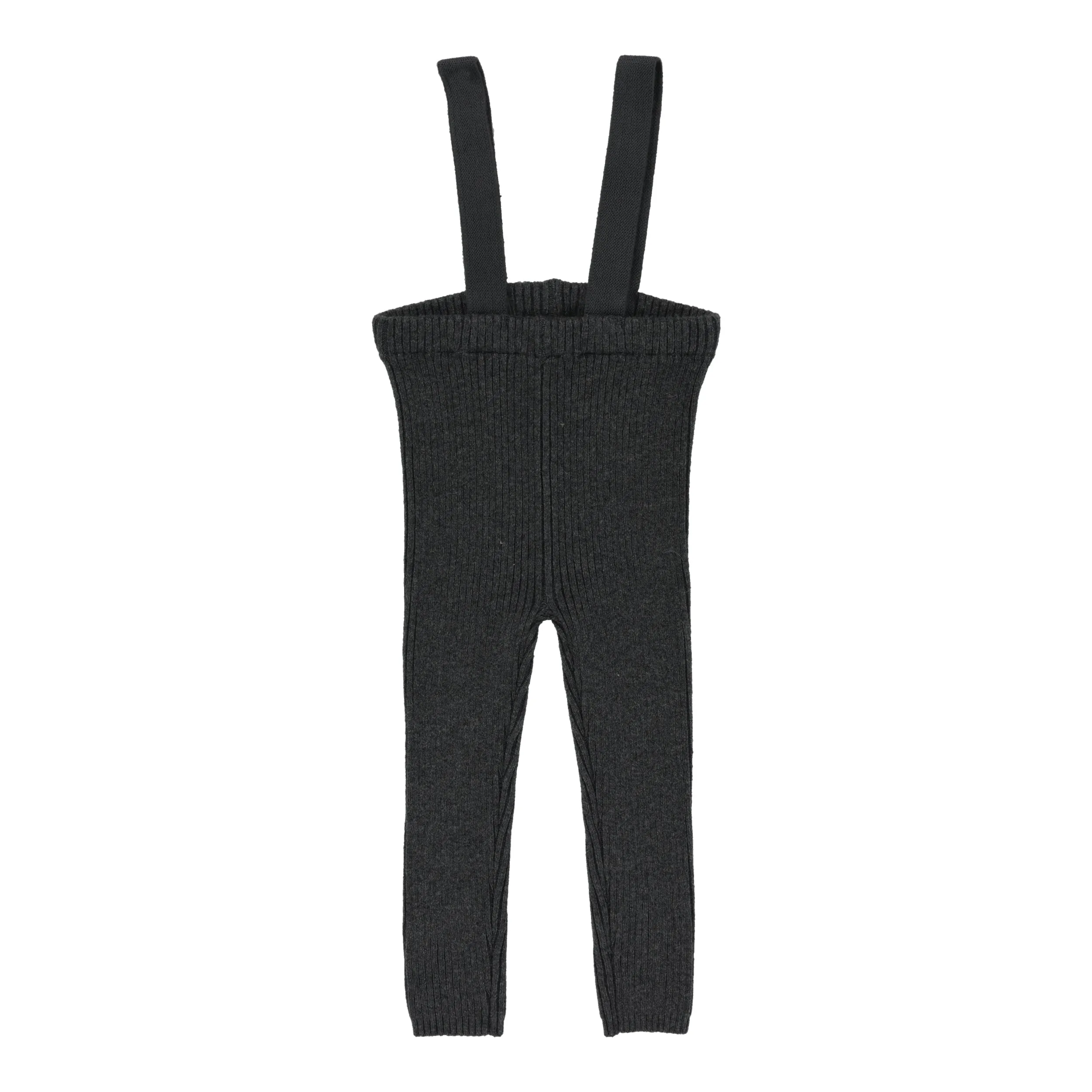 Analogie By Lil Legs Knit Suspender Leggings Dark Grey