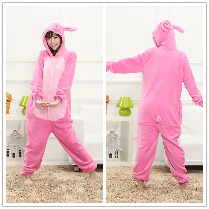 Animal Stitch Kigurumi Unicorn Onesie Adult Teenagers Women Pajamas Funny Flannel Warm Soft Overall Onepiece Night Home Jumpsuit