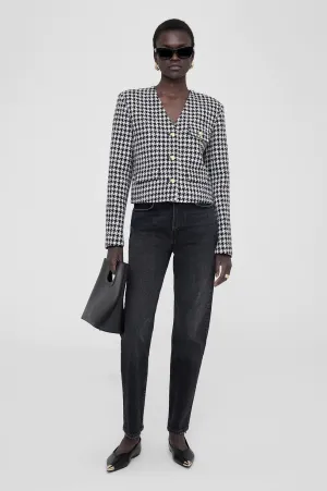 Anine Bing - Cara Jacket in Cream and Black Houndstooth