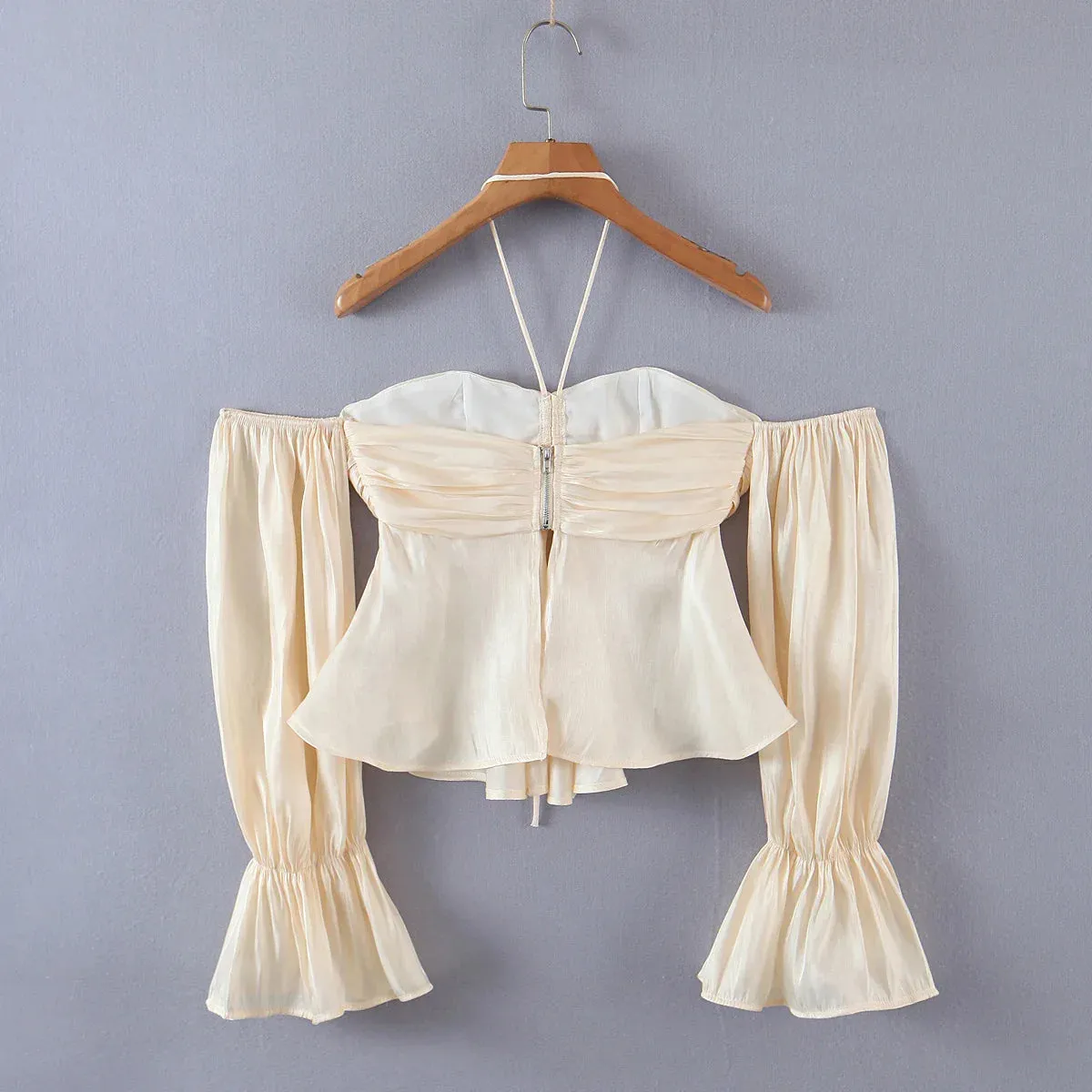 Apricot Off Shoulder Tank Top Blouse