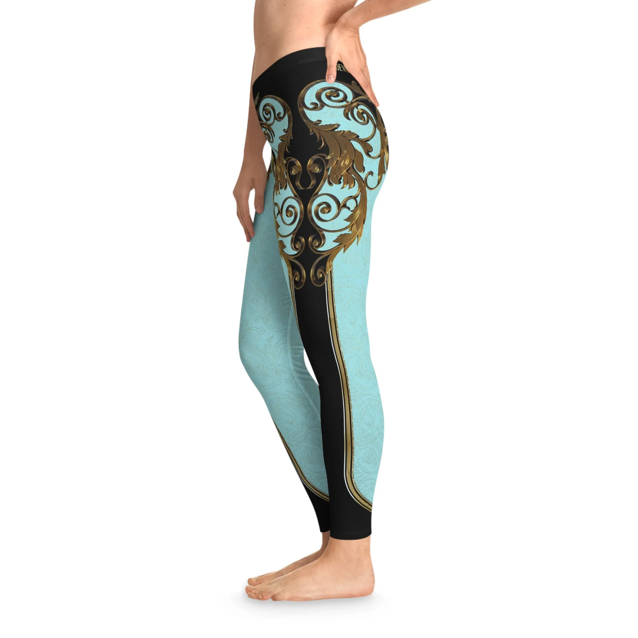 Aqua Baroque Leggings Women Decorative Leggings Spandex Casual Leggings Best Gift Women Lounge Wear | 104922