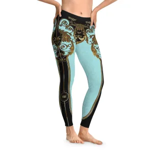 Aqua Baroque Leggings Women Decorative Leggings Spandex Casual Leggings Best Gift Women Lounge Wear | 104922