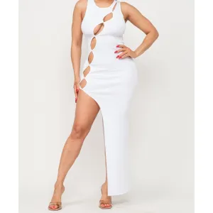 Arisa Cut Out Maxi Dress - White