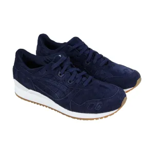 Asics Gel Lyte III HL7X3-5858 Mens Blue Suede Lace Up Lifestyle Sneakers Shoes