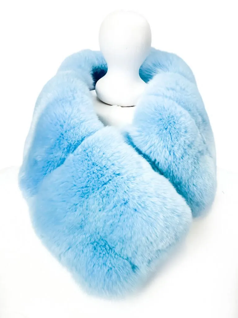 Baby Blue Chinchilla Fur Collar