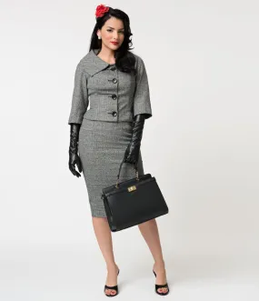 Barbie x Unique Vintage Grey Tweed Career Girl Suit Set