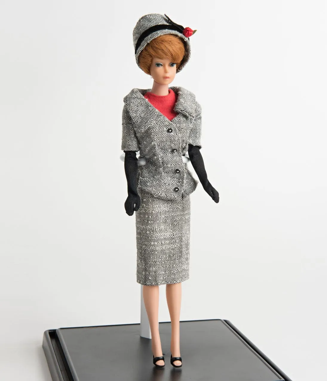 Barbie x Unique Vintage Plus Size Grey Tweed Career Girl Suit Set