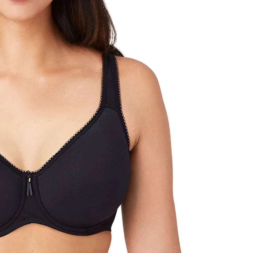 Basic Beauty Lightly Padded Wired Full Coverage Full Support Everyday Comfort Spacer Cup Bra-Black