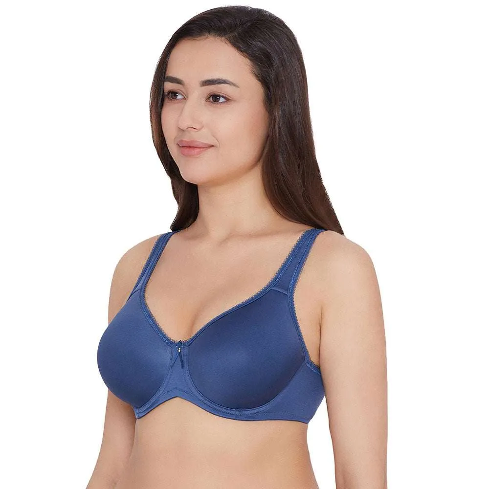 Basic Beauty Lightly Padded Wired Full Coverage Full Support Everyday Comfort Spacer Cup Bra-Dark Blue