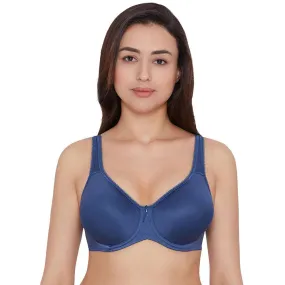 Basic Beauty Lightly Padded Wired Full Coverage Full Support Everyday Comfort Spacer Cup Bra-Dark Blue