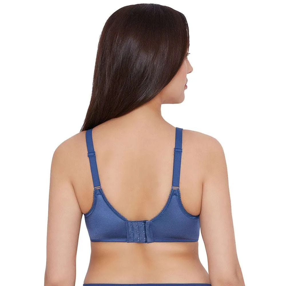 Basic Beauty Lightly Padded Wired Full Coverage Full Support Everyday Comfort Spacer Cup Bra-Dark Blue